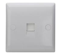 Varilight Single Rj45 Cat 6 Socket - Value Polar White With White Insert, Xorj456W