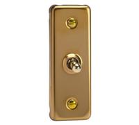 Varilight Single Rocker Light Switch 2-Way - Architrave Victorian Brass With Polished Brass Toggle, Xvat1