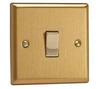 Varilight XB1D Light Switch, 10A, 2-Way, Classic Brushed Brass