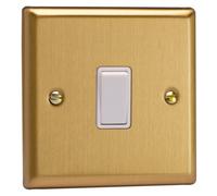 Varilight Light Switch XB1W 10A 2-Way Classic Brushed Brass with White Insert