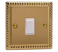 Varilight - 1G 1 or 2W 10A Switch Georgian Brass - XG1W