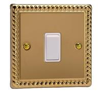 Varilight - 1G 1 or 2W 10A Switch Georgian Brass - XG1W