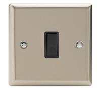 Varilight Single Rocker Light Switch 2-Way - Classic Satin With Black Rocker, Xn1B