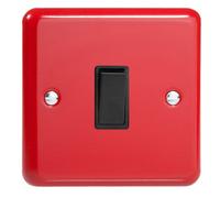 Varilight 1-Gang 10A 1- or 2-Way Rocker Switch Pillar Box Red