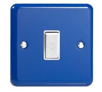 Varilight 1-Gang 10A 1- or 2-Way Rocker Light Switch Reflex Blue XY1W.RB