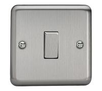 Varilight Single Light Switch 2-Way - Value Matt Chrome With Brushed Steel Rocker