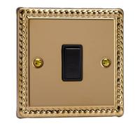 Varilight - 1G Intermediate Switch Georgian Brass - XG7B