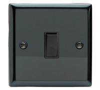 Varilight Single Rocker Light Switch Intermediate - Classic Iridium With Black Rocker, Xi7B