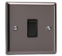 Varilight Single Rocker Light Switch Intermediate - Classic Pewter With Black Rocker, Xr7B