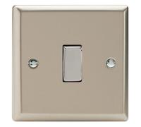 Varilight Single Rocker Light Switch Intermediate - Classic Satin With Chrome Rocker, Xn7D