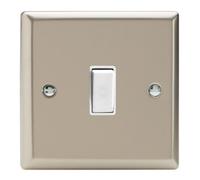 Varilight Single Rocker Light Switch Intermediate - Classic Satin With White Rocker, Xn7W