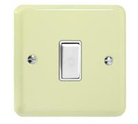 Varilight Single Rocker Light Switch Intermediate - Lily White Chocolate With White Rocker, Xy7W.wc