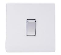 Varilight Primed Ready to Paint Flat Plate Screwless 1 Gang Intermediate 10 Amp Switch