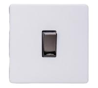 Varilight Single Rocker Light Switch Intermediate - Screwless Primed Ready To Paint With Iridium Rocker, Xdy7Is.pd