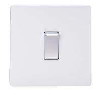 Varilight Primed Ready to Paint Flat Plate Screwless 1 Gang Intermediate 10 Amp Switch