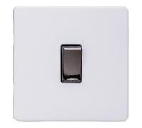 Varilight Single Rocker Light Switch Intermediate - Screwless Primed With Iridium Rocker, XDY7IS.PD