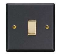 Varilight 1-Gang 10A Intermediate Rocker Switch Matt Black