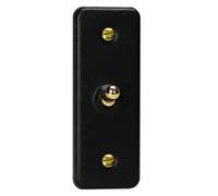 Varilight Single Light Switch 2-Way - Architrave Matt Black With Polished Brass Toggle