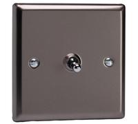 Varilight Single Toggle Light Switch 2-Way - Classic Pewter With Chrome Toggle, Xrt1