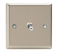 Varilight Single Toggle Light Switch 2-Way - Classic Satin With Chrome Toggle, Xnt1
