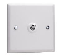 Varilight Single Toggle Light Switch 2-Way - Urban Chalk White With Chrome Toggle, Xyt1.cw