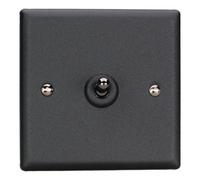 Varilight Single Toggle Light Switch 2-Way - Urban Matt Black With Iridium Toggle, Xyt1.mb