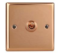 Varilight Single Toggle Light Switch 2-Way - Urban Polished Copper With Raw Copper Toggle, Xyt1.cu