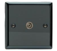 Varilight Single Tv Socket Co-Axial - Classic Iridium With Plain Insert, Xi8