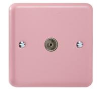 Varilight Single Tv Socket Co-Axial - Lily Rose Pink With Plain Insert, Xy8.rp