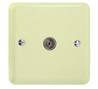 Varilight Single Tv Socket Co-Axial - Lily White Chocolate With Plain Insert, Xy8.wc