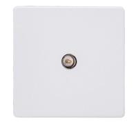 Varilight Single Tv Socket Co-Axial - Screwless Primed Ready To Paint With Plain Insert, Xdy8S.pd