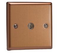 Varilight Single Tv Socket Co-Axial - Urban Brushed Bronze With Plain Insert, Xy8.bz