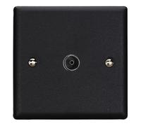 Varilight Single TV Socket Co-Axial - Urban/Vogue Matt Black With Plain Insert, XY8.MB