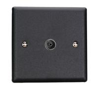 Varilight Single Tv Socket Co-Axial - Urban/vogue Matt Black With Plain Insert, Xy8.mb