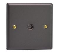 Varilight Single Tv Socket Co-Axial - Vogue Slate, Xy8.sl