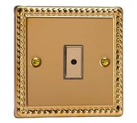 Varilight Single V-Pro MultiPoint Dimmer 0-100W - Classic Georgian Brass With Polished Brass Button