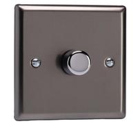 Varilight Single V-Pro Rotary 2-Way Led Dimmer 1 X 0-120W - Classic Pewter With Polished Chrome Knob, Jrp401