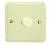 Varilight Single V-Pro Rotary 2-Way Led Dimmer 1 X 0-120W - Lily White Chocolate With White Chocolate Knob, Jyp401.wc