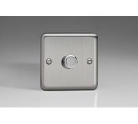 Varilight 1-Gang 2-Way Push-On/Off Rotary LED Dimmer Light Switch in Matt Chrome