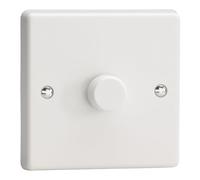 Varilight V-Pro JQP401W 1-Gang 2-Way Push-On/Off Rotary Led Dimmer 1 x 0-120W (1-10 LEDs)