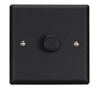 Varilight Single V-Pro Smart Wi-Fi Dimmer 1 x 120W LED - Urban Matt Black With Matt Black Knob, JYSM101.MB