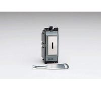 Varilight Steel 20 Amp 1 Way Double Pole Key Switch Module