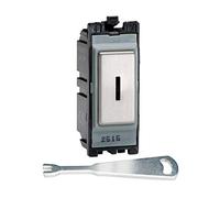 Varilight Steel 20 Amp 2 Way Single Pole Key Switch Module
