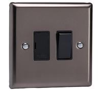 Varilight Switched Fused Spur - Classic Pewter With Black Insert, Xr6B