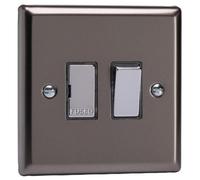Varilight Switched Fused Spur - Classic Pewter With Chrome Insert, Xr6D