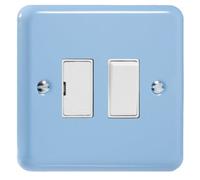 Varilight Switched Fused Spur - Lily Duck Egg Blue With White Insert, Xy6W.db
