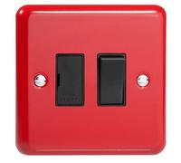 XY6B.PR Varilight 1 Gang (Single), 13 Amp Switched Fused Spur, Classic Lily Pillar Box Red