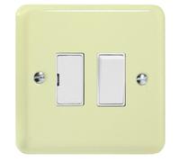 Varilight Switched Fused Spur - Lily White Chocolate With White Insert, Xy6W.wc