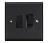 Varilight 13A Switched Fused Spur Xy6B.mb Urban Matt Black with Black Insert