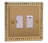 Varilight - 1G 13A Switched Fused Spur with Neon Georgian Brass - XG6NW